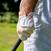 Orange Abstract Lines Golf Glove