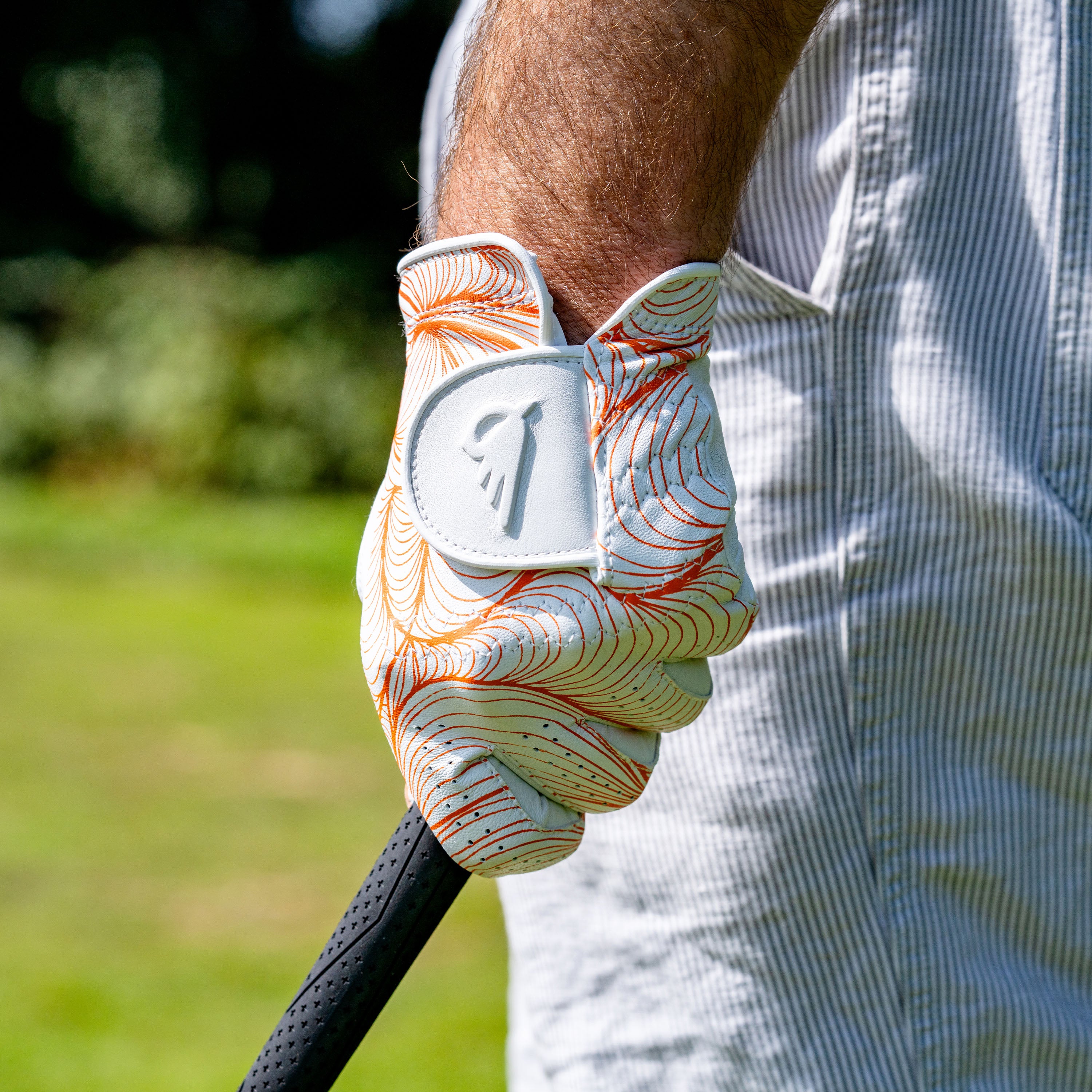 Orange Abstract Lines Golf Glove