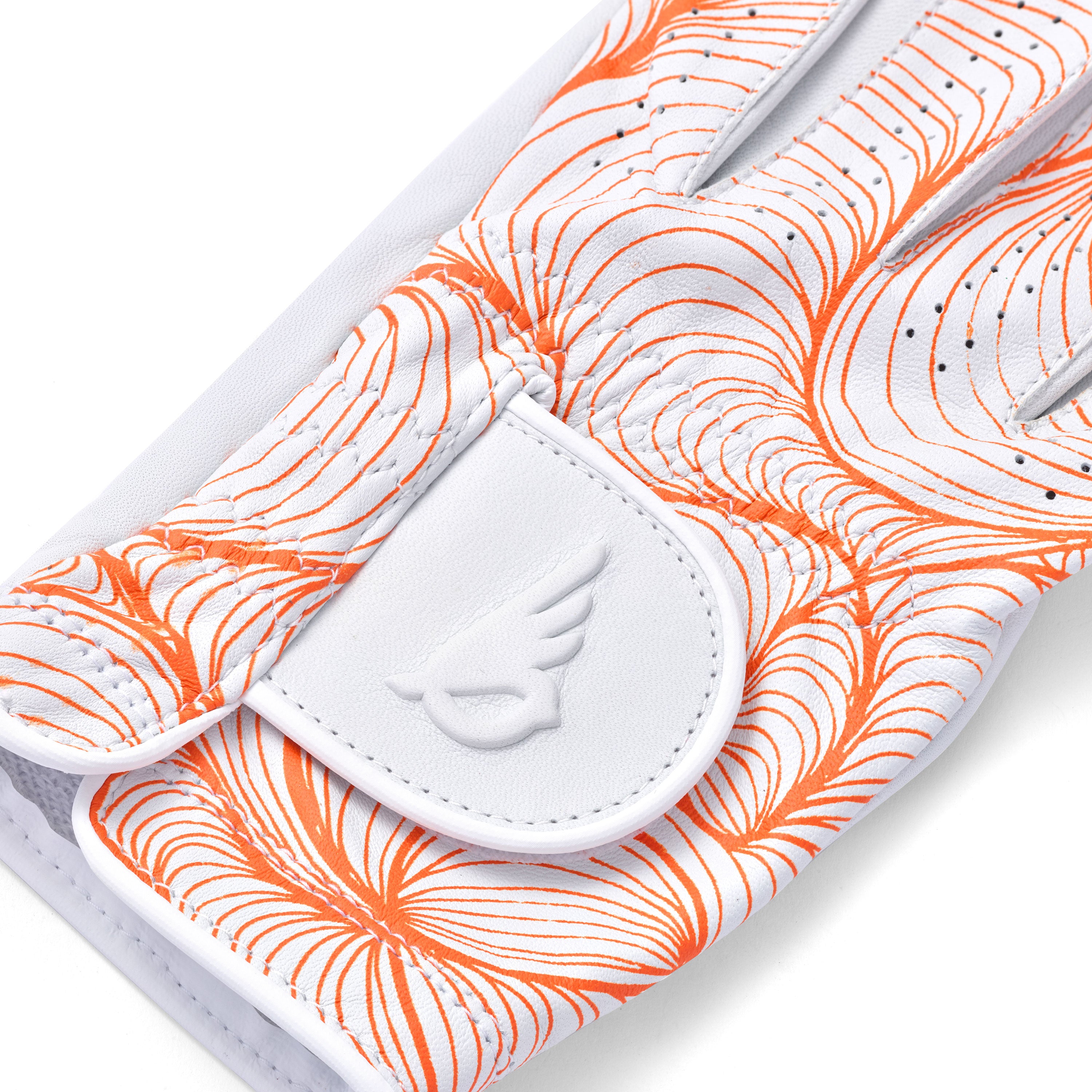 Orange Abstract Lines Golf Glove