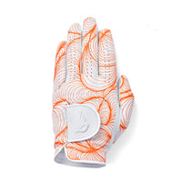 Orange Abstract Lines Golf Glove