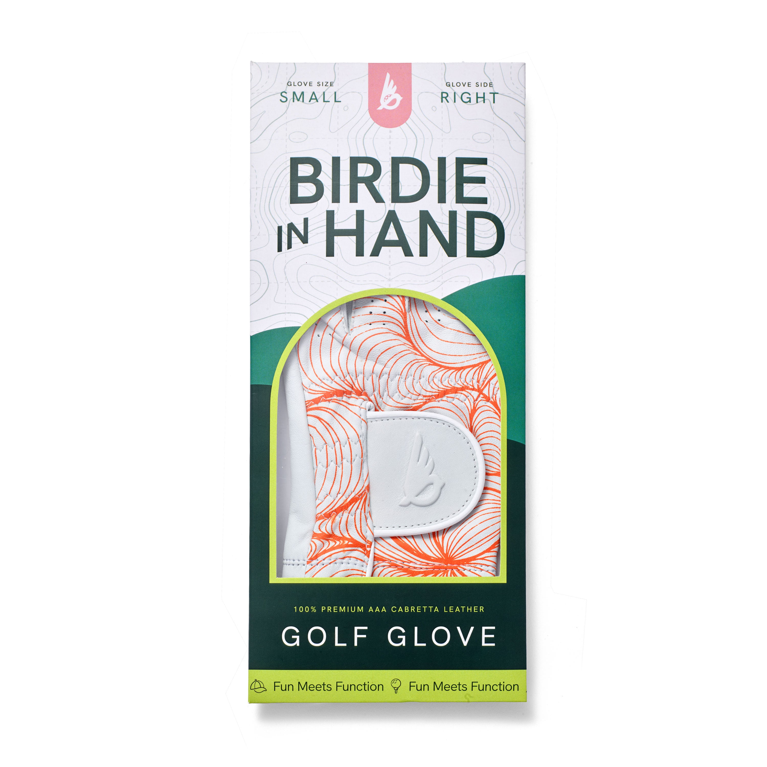 Men's Orange Abstract Lines Golf Glove · Birdie In Hand