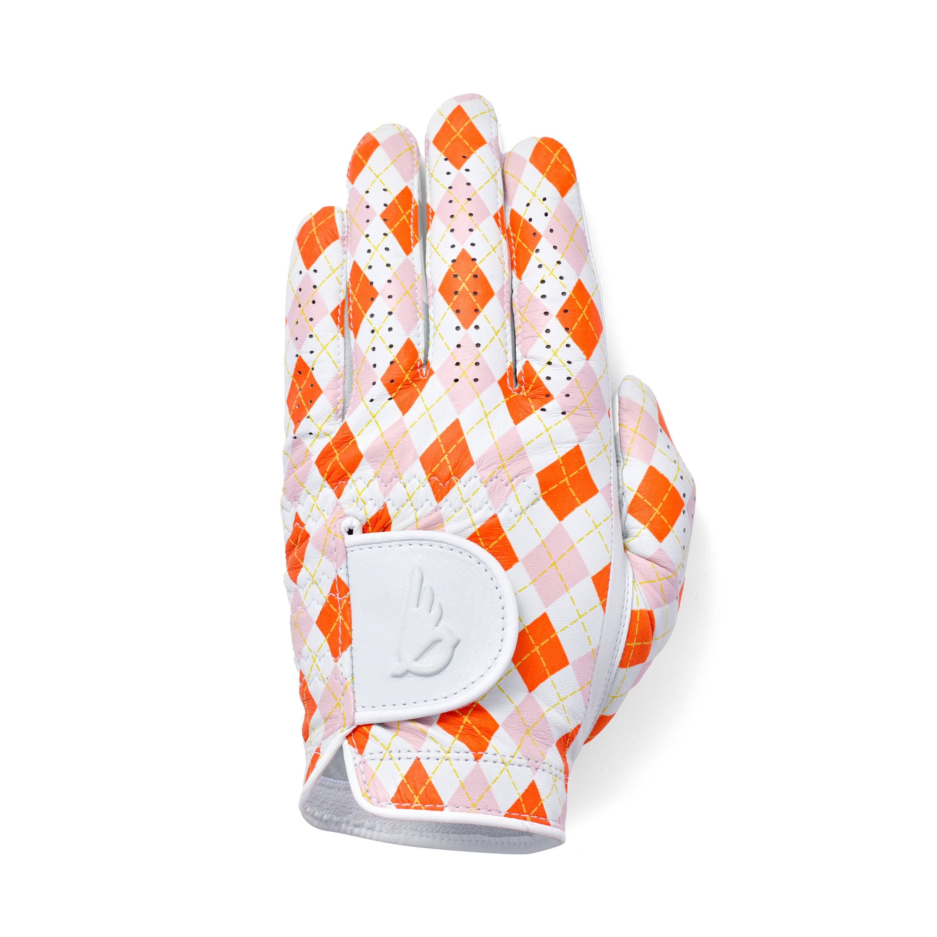 Men's Orange Argyle Golf Glove · Birdie In Hand